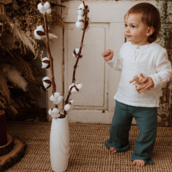 Lagane pantalone od muslina teget