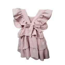 Muslin Haljina sa karnerima puder roze