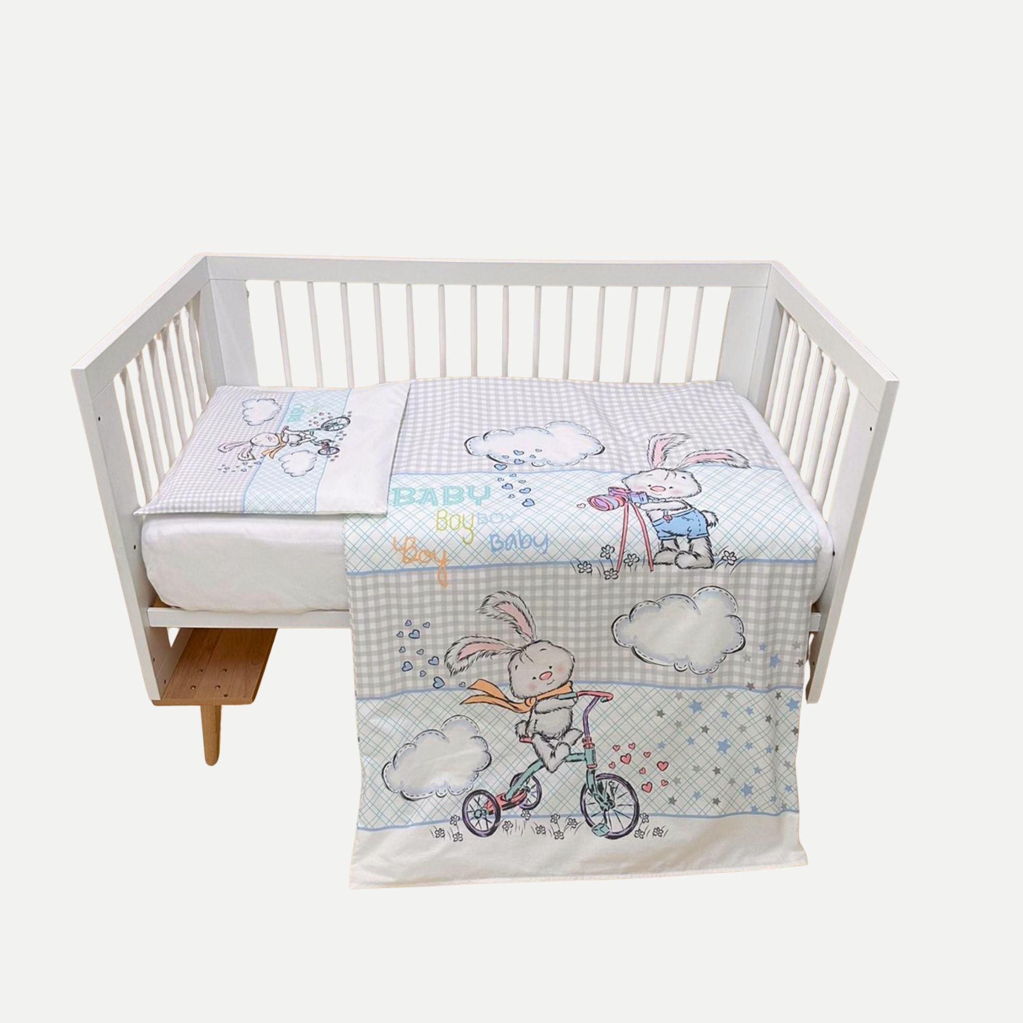 Baby Bedding BLUE BUNNY