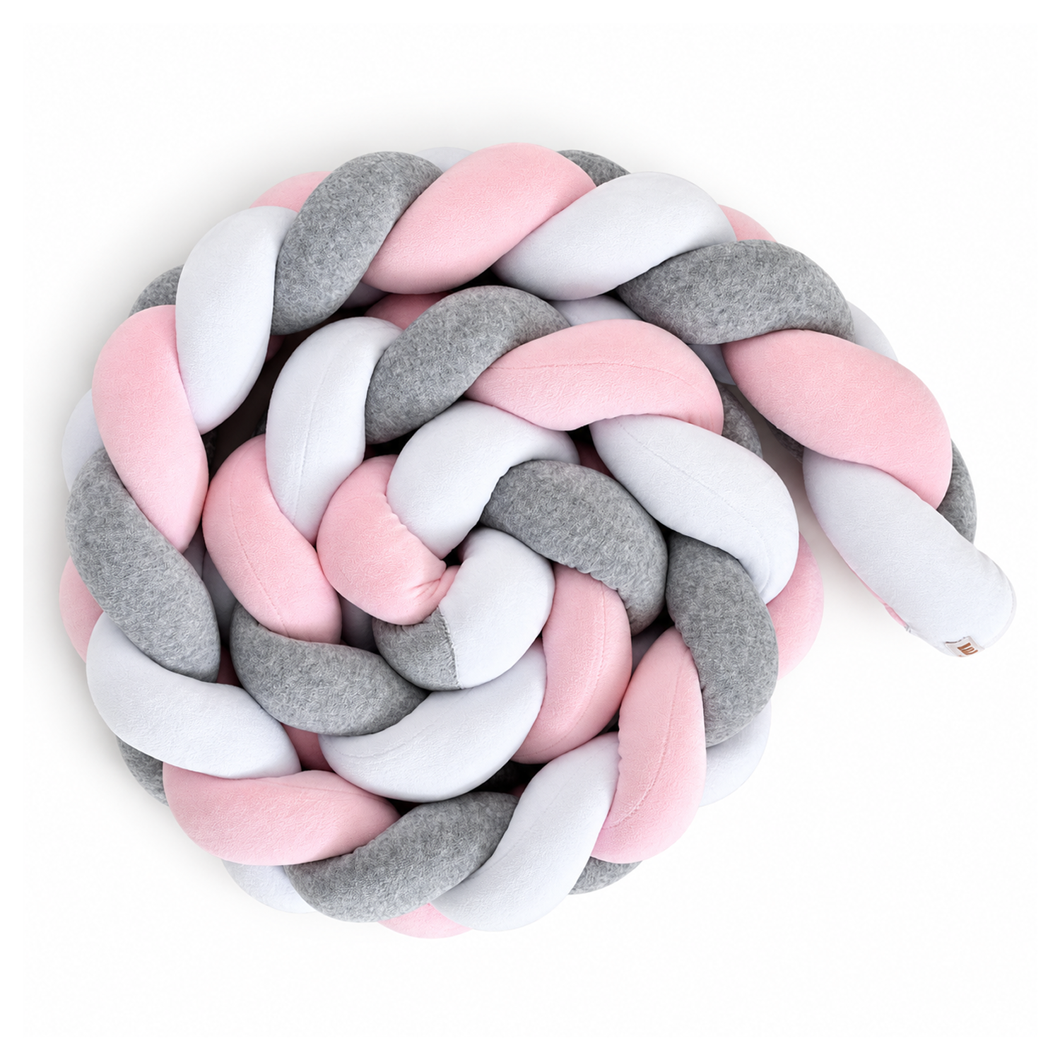Šarene pletenice roze-sivo-bela