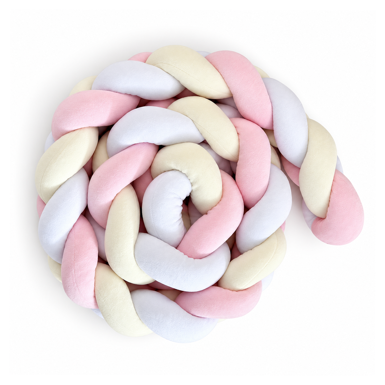 Colorful braids in pink, vanilla and white