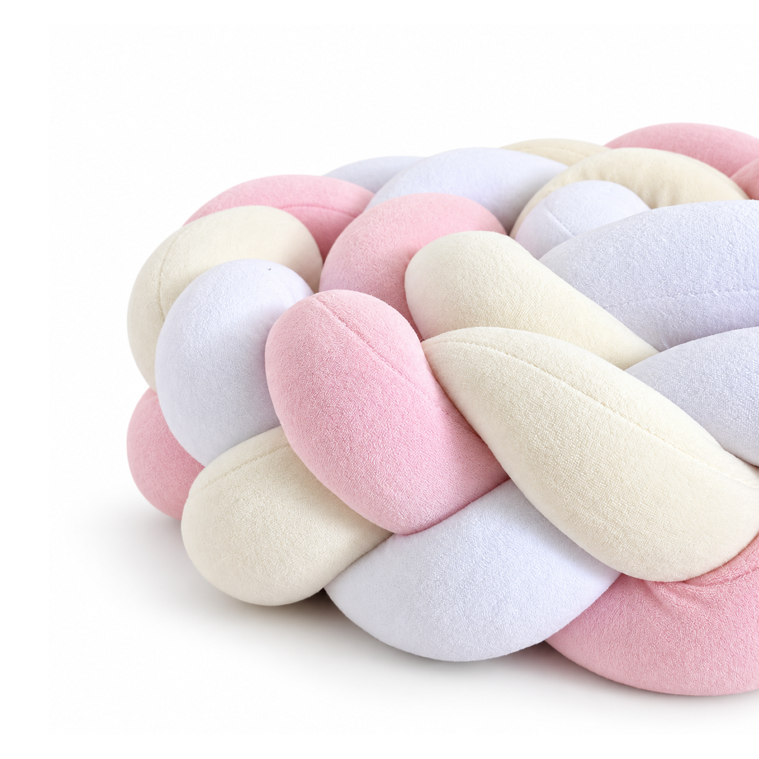 Colorful braids in pink, vanilla and white
