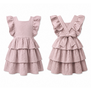 Muslin Haljina sa karnerima puder roze