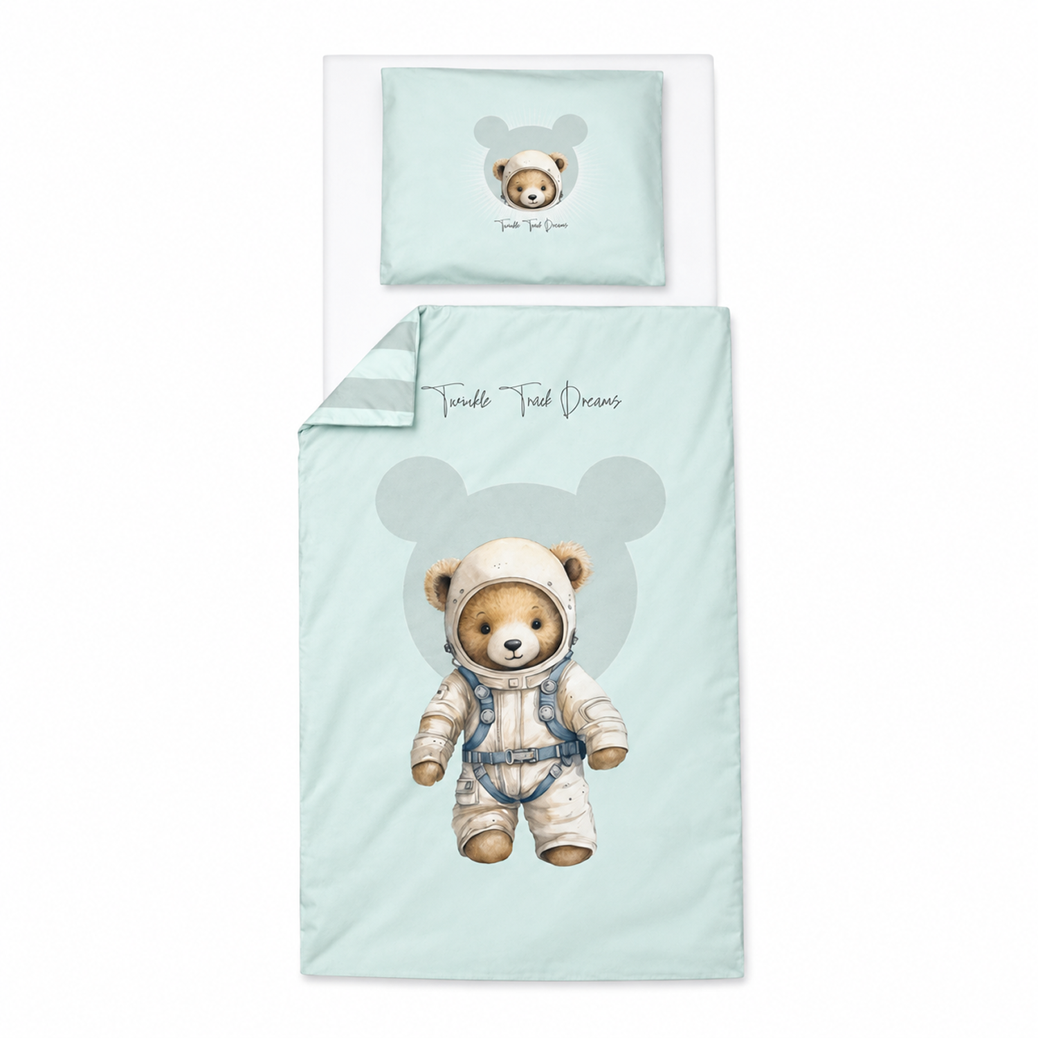 “Teddy” Mint Bedding Set 80x120 cm 3-piece