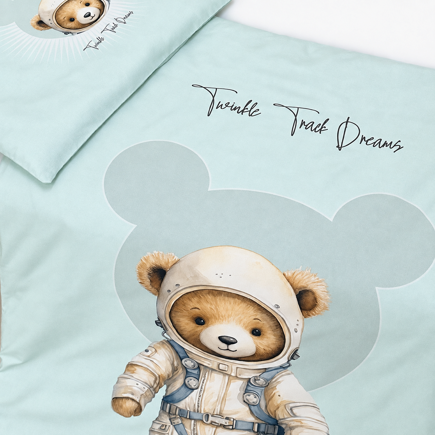 “Teddy” Mint Bedding Set 80x120 cm 3-piece