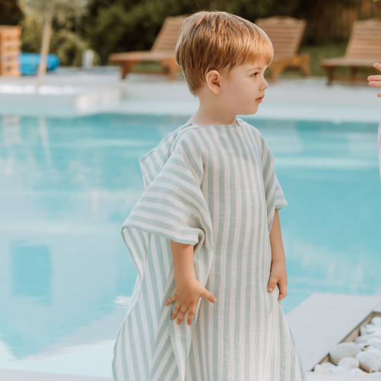 Pončo od muslina plave pruge