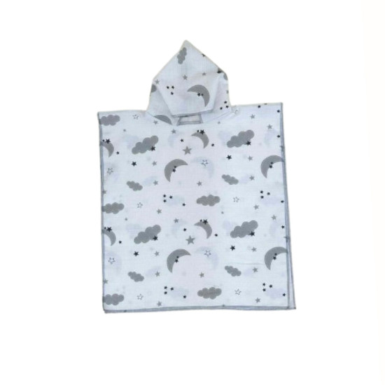 Pončo za plažu sivi oblaci