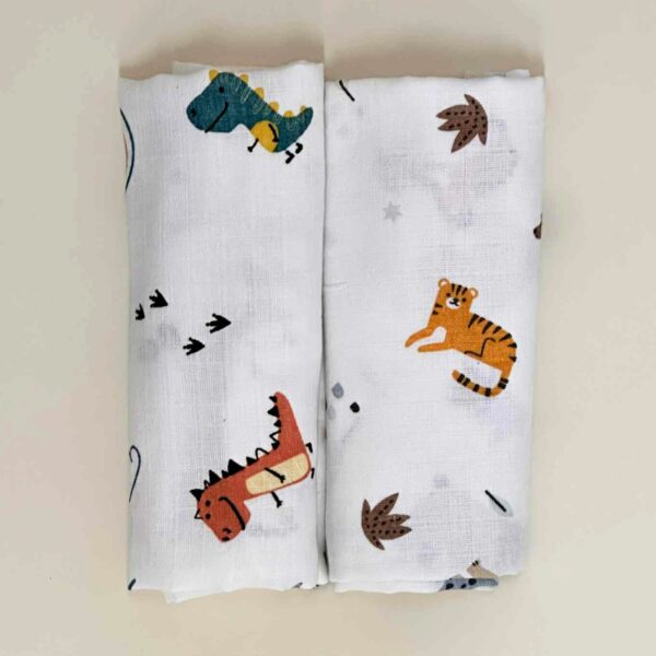 Pelene od muslina 2/1 dino-animals