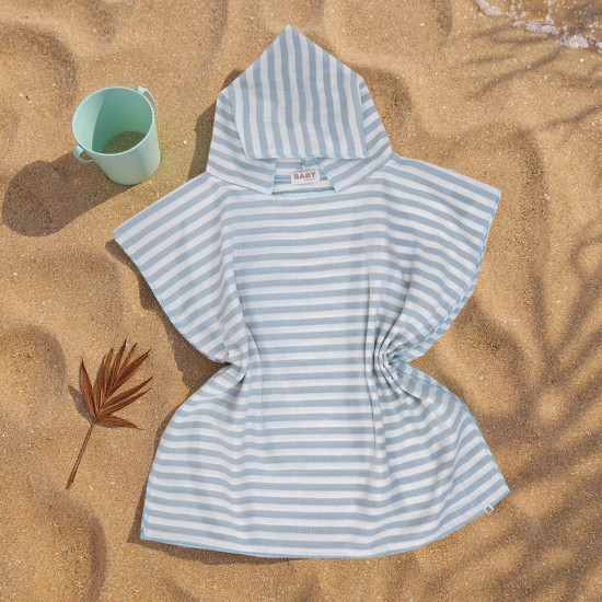 Pončo od muslina plave pruge