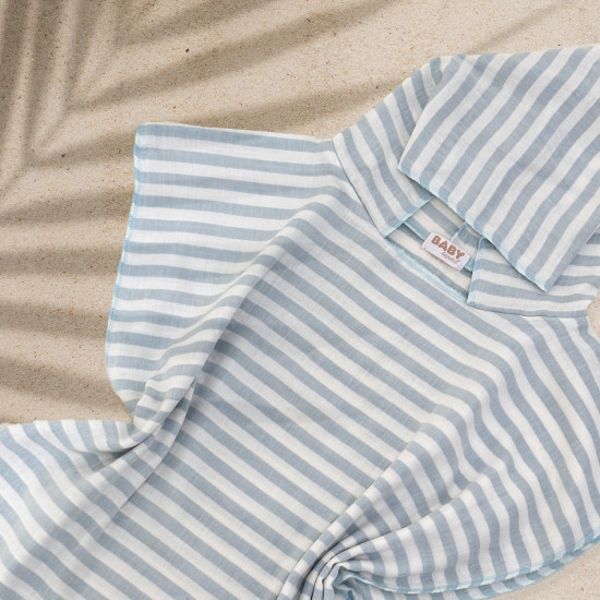 Pončo od muslina plave pruge