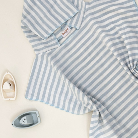 Pončo od muslina plave pruge