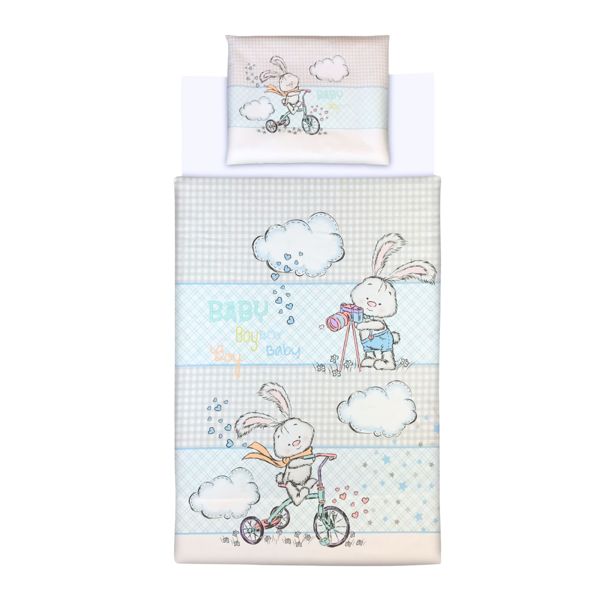 Baby Bedding BLUE BUNNY